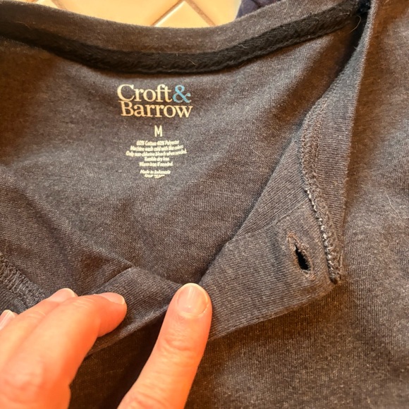 Bundle of 2 Croft & Barrow Long Sleeve Shirts - Dark Gray and Deep Blue - Picture 3 of 5